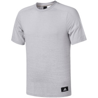 adidas阿迪达斯男子短袖T恤透气休闲运动服CZ3674 L CZ3674白+中麻灰纯质灰