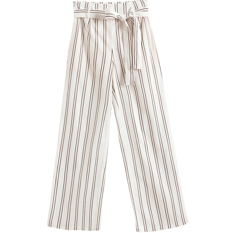 OSA白色雪纺阔腿裤女夏季薄款垂感宽松直筒裤子2019新款休闲长裤