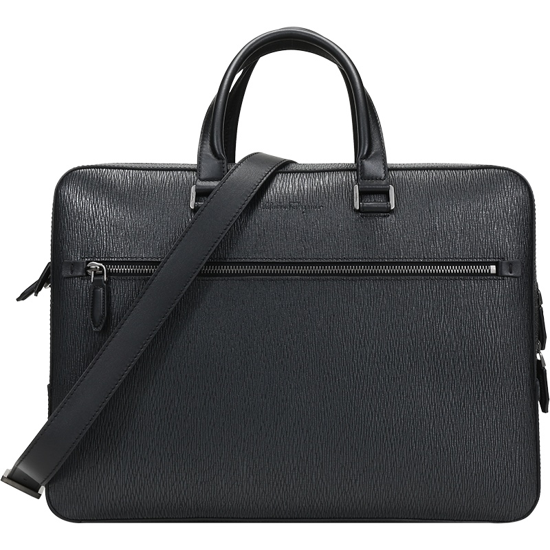 FERRAGAMO 菲拉格慕 男士 REVIVAL系列牛皮手提单肩斜挎包公文包 24A416