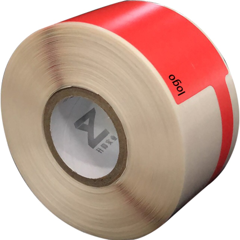 开仰(KAIYANG)P-40R-DX-SC F型预印logo尾签不干胶标签纸38*25+40mm/200片/卷 红色