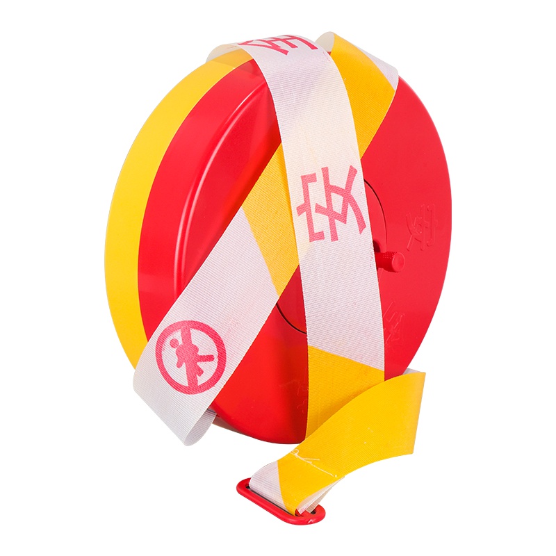金枪鱼 警戒线安全带40米可重复使用可回收伸缩带隔离带加厚涤纶布盘式警示隔离带警戒带注意安全字样