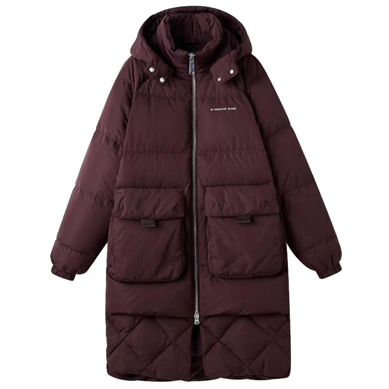 拉夏贝尔东大轻薄羽绒服冬装新款韩版加厚中长款网红面包服外套女士20013912