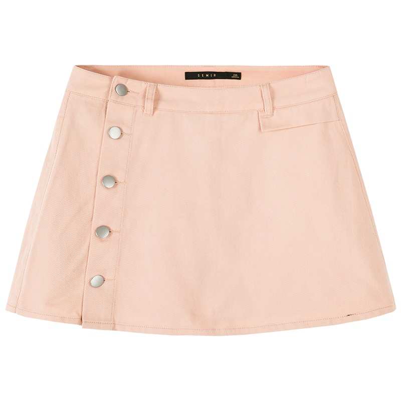 Semir森马2019夏季新款休闲短裤女纯棉a字白色裤子ins超火的半身裙夏