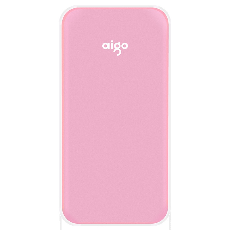 爱国者(aigo)10000毫安 TF100聚合物电芯小鲜肉 轻薄便携 移动电源/充电宝 粉色