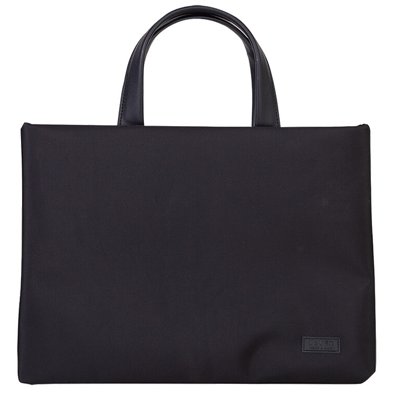 得力(deli)63752公文包文件袋 黑色 办公事务包手提资料袋电脑包拉链袋 帆布资料文件袋商务包