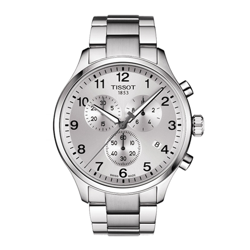 天梭(TISSOT)瑞士手表 时尚潮流多功能休闲运动 速驰系列钢带男士石英表T116.617.11.037.00 礼物