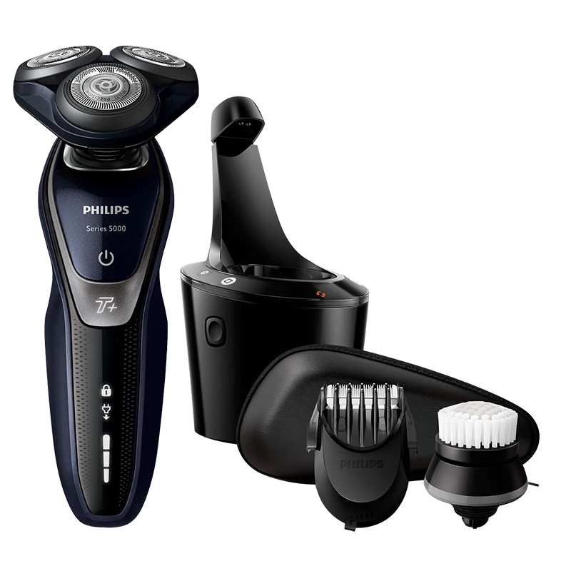 飞利浦(Philips) 电动剃须刀S5570/33多效理容 五向动感贴合 智能充电 旋转式三刀头全身水洗刮胡刀