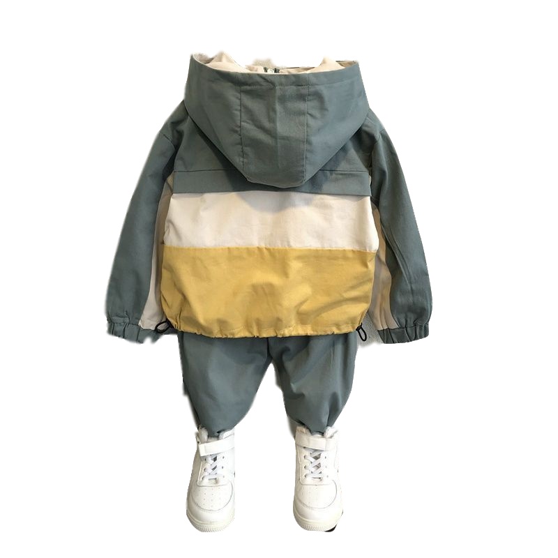 男童秋装套装加厚冬装新款宝宝秋冬季男孩儿童韩版加绒两件套 威珺