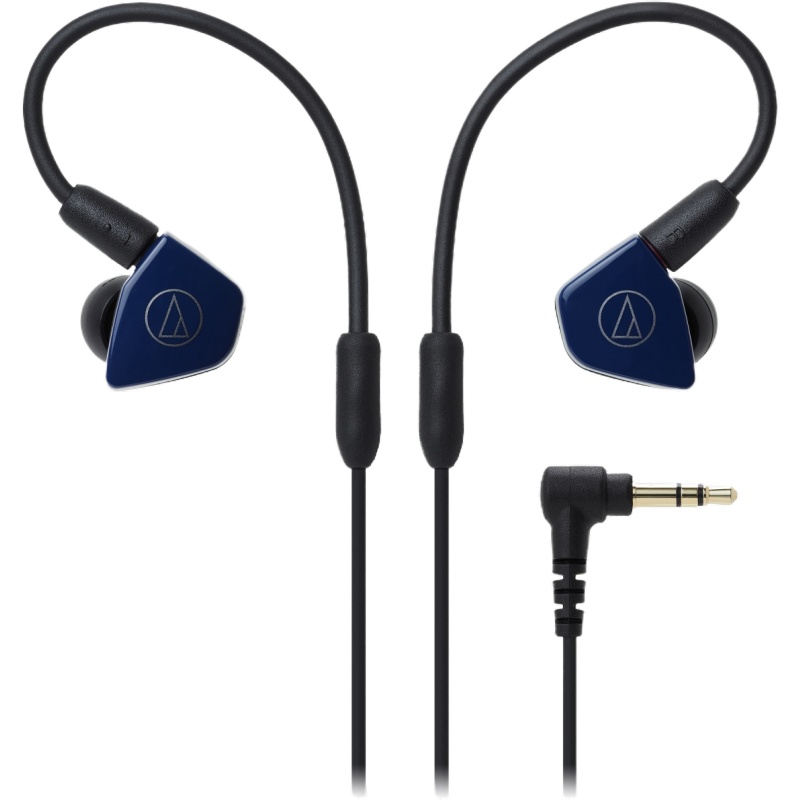 Audio Technica/铁三角 ATH-LS50iS 蓝色 双动圈手机带线控入耳式耳机
