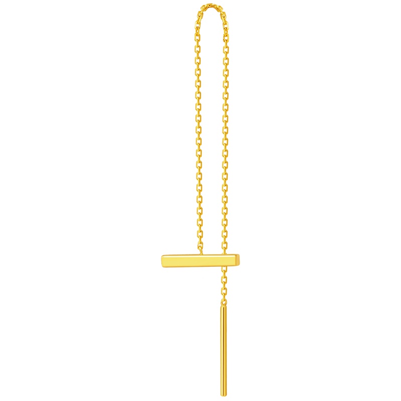 周大福17916系列时尚22K金彩金耳线(单只)E122414