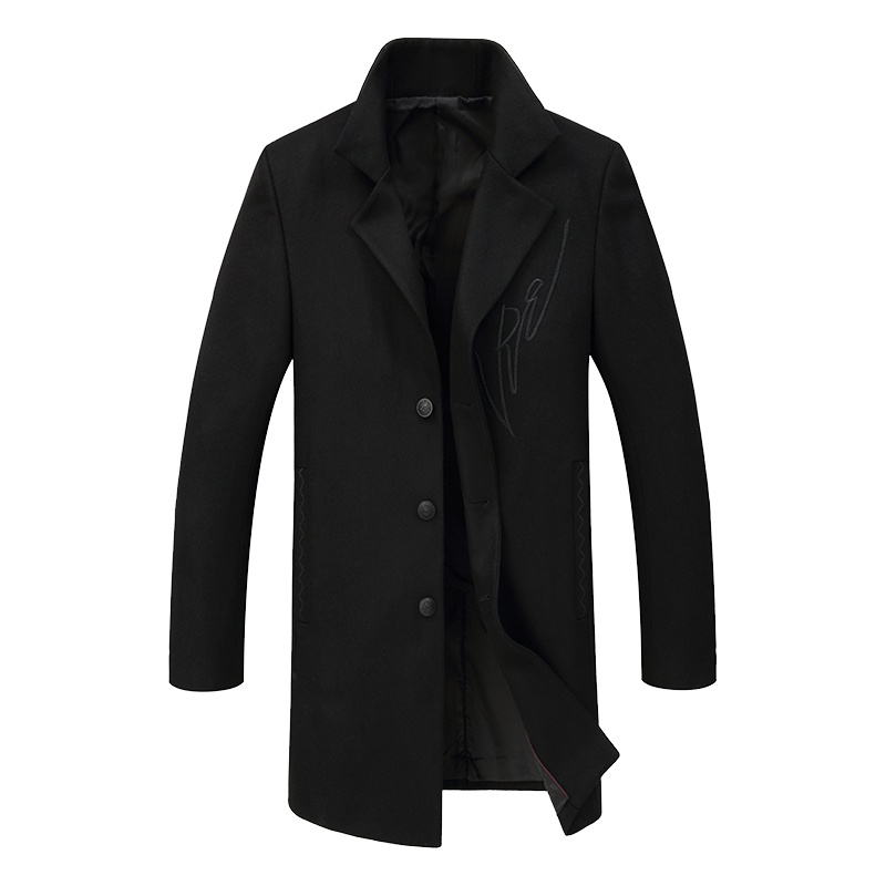 Artsdon/阿仕顿男装大衣秋冬中长款毛呢大衣单排扣男士外套