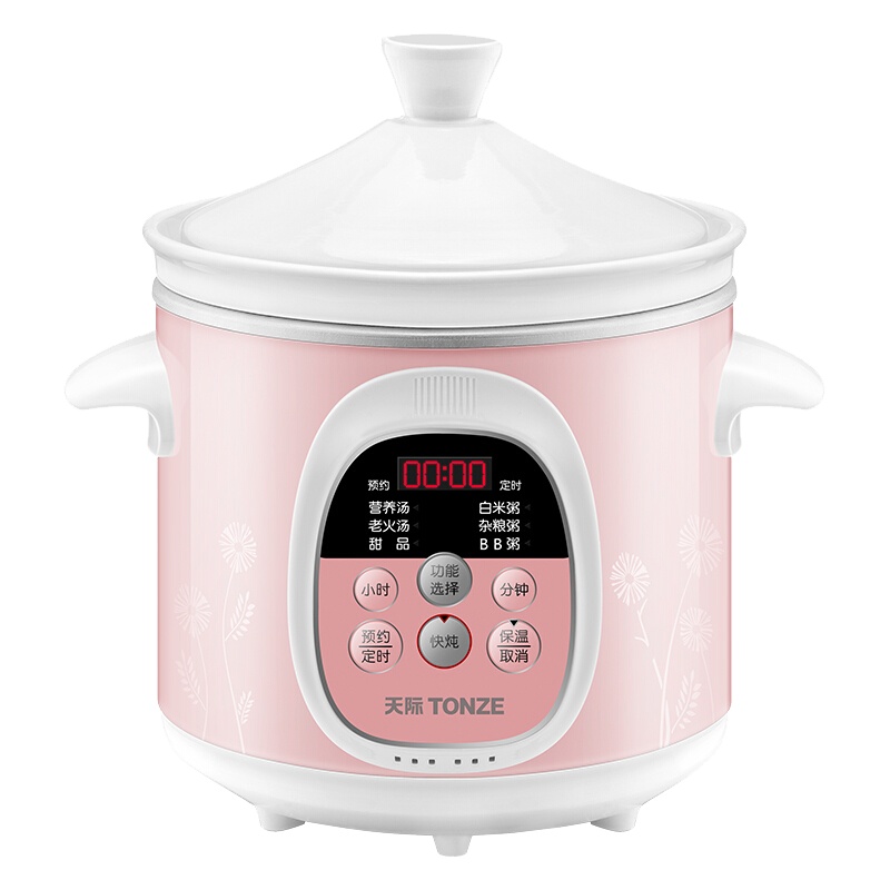 天际(TONZE)电炖锅电炖盅养生4L大容量内胆陶瓷煲汤煮粥家用煲汤锅电用电砂锅煮粥锅砂锅炖汤锅养生DGD40-40AW