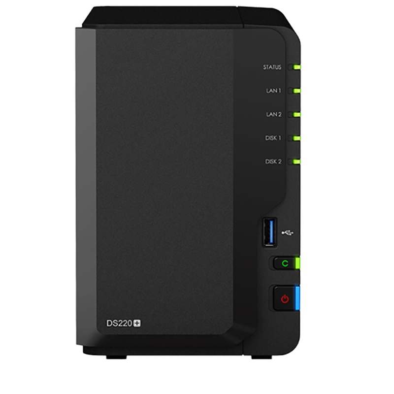 群晖(Synology)DS220+ 2盘位 NAS网络存储服务器 (含2块2T硬盘)