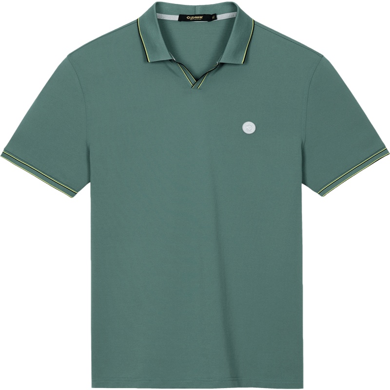 千纸鹤男装纯色休闲商务Polo2020春夏男士纯色短袖上衣25277