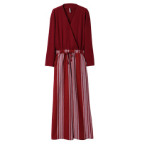 弹力针织提条素色连体女套装