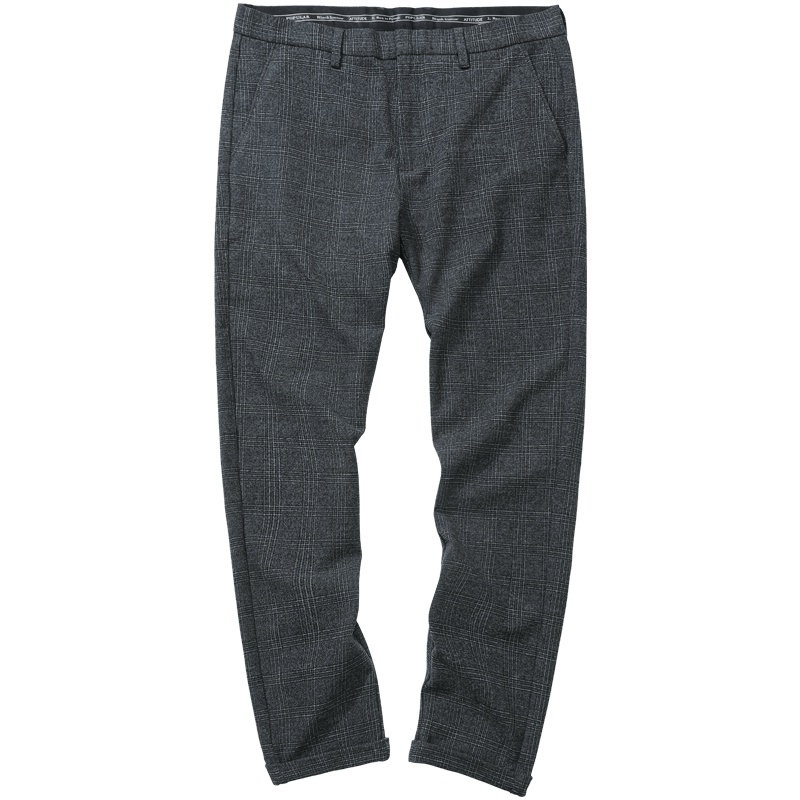 千纸鹤休闲裤男2019秋季弹力修身时尚商务中腰厚款长裤70222