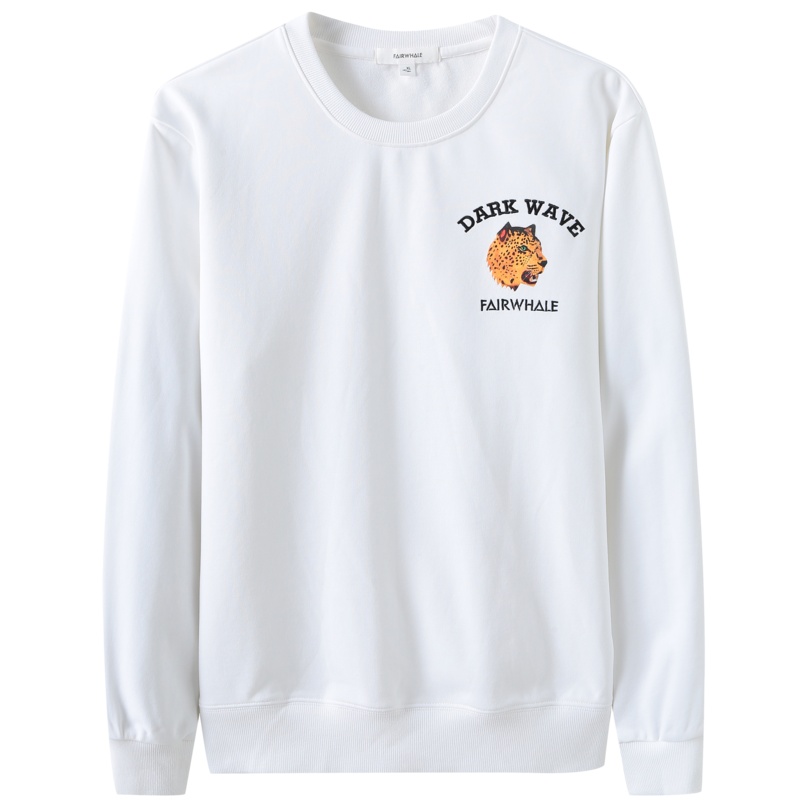 商场同款马克华菲卫衣男士2019春季新款时尚花豹刺绣纯色上衣