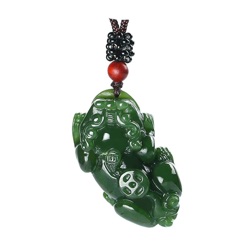 印象眸 和田玉碧玉貔貅吊坠男女款 貔貅玉石玉坠