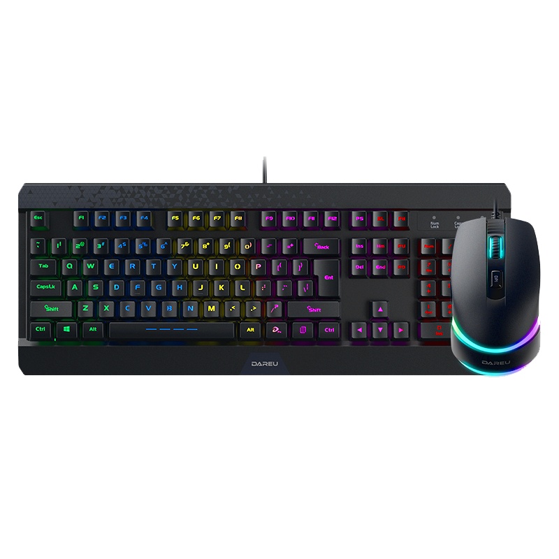达尔优 LK195机械手感键盘鼠标套装电竞游戏有线usb吃鸡发光台式电脑笔记本游戏办公家用网吧网咖lol/cf