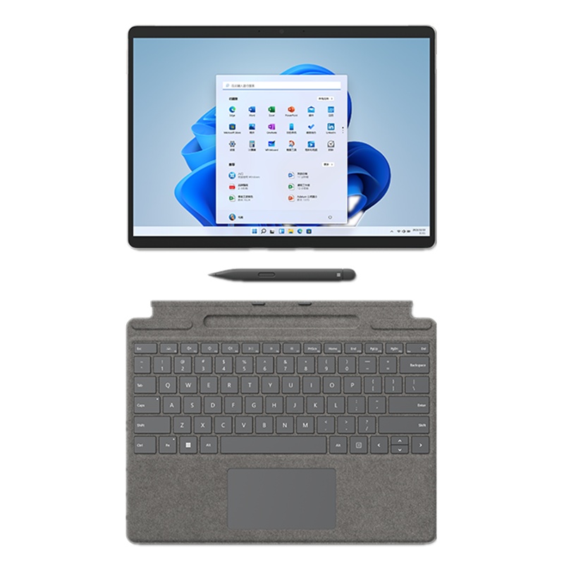 [配原装亮铂金键盘+笔]微软(Microsoft)Surface Pro8 16G 512G 11代i7-1185G7 二合一平板电脑 亮铂金 石墨灰13英寸窄边框轻薄本笔记本电脑