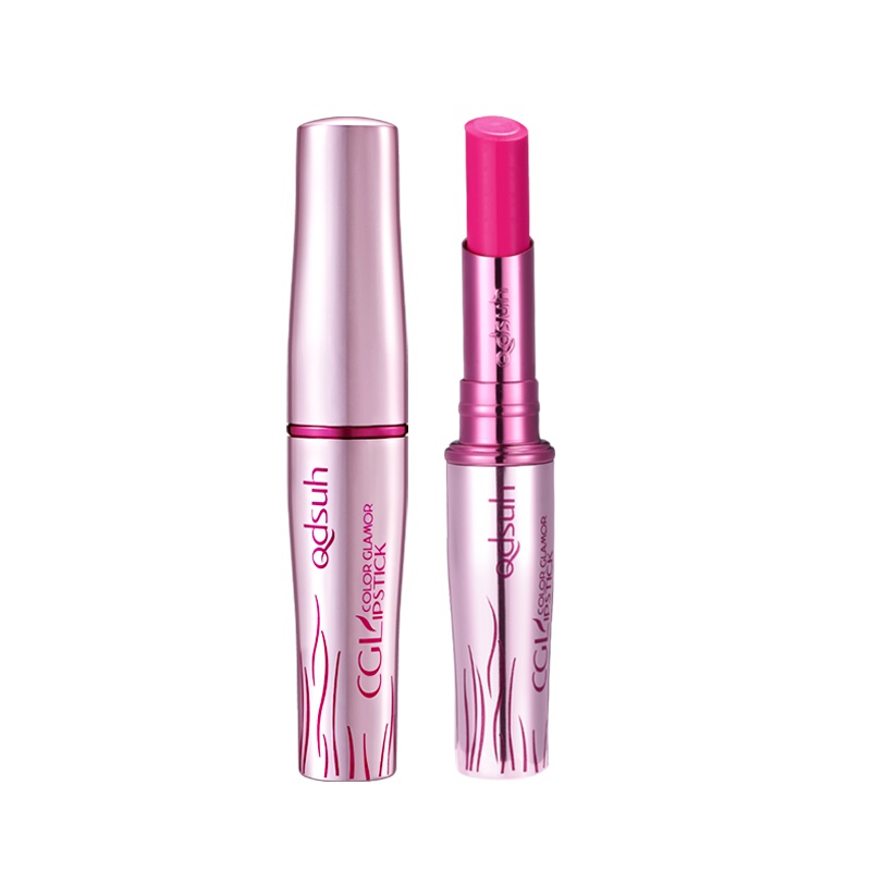 巧迪尚惠(Qdsuh)盈彩魅惑口红唇膏02#玫红色不易掉色不易挂杯持久滋润保湿女2g