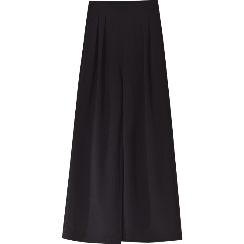 娅丽达女裤2019秋季新款裤子女垂感高腰阔腿宽松直筒休闲拖地长裤I3516