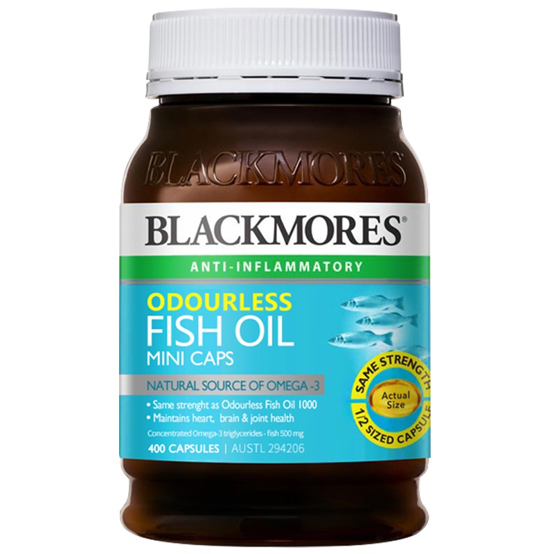 澳佳宝(BLACKMORES)无腥味小颗粒深海鱼油胶囊 400粒/瓶装软胶囊