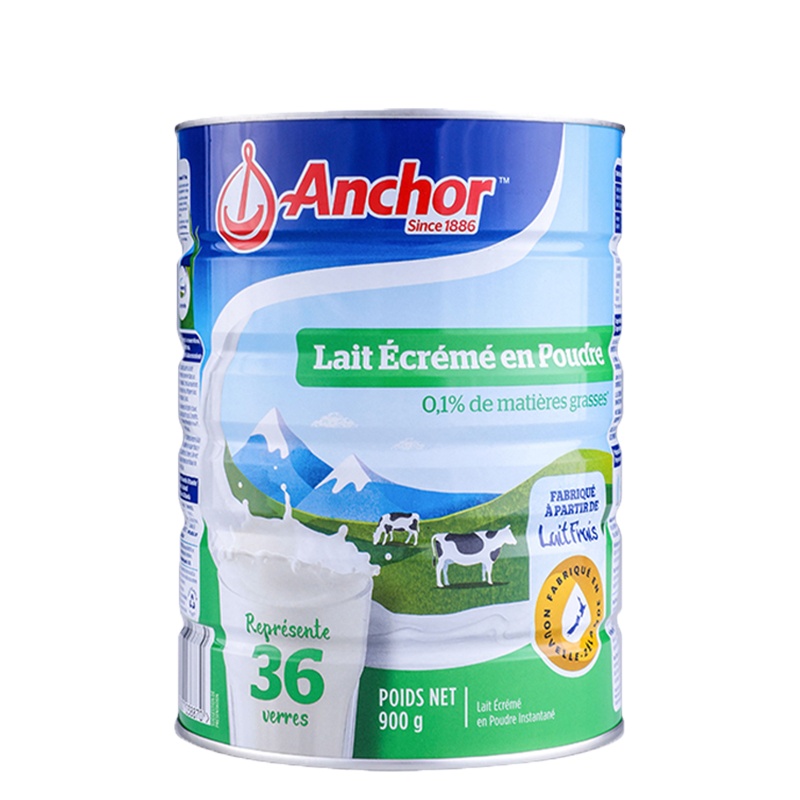 安佳(Anchor)绿罐高钙脱脂奶粉900g*1罐装 学生青少年中老年调制乳粉(产地迁移,新旧产品随机发货)