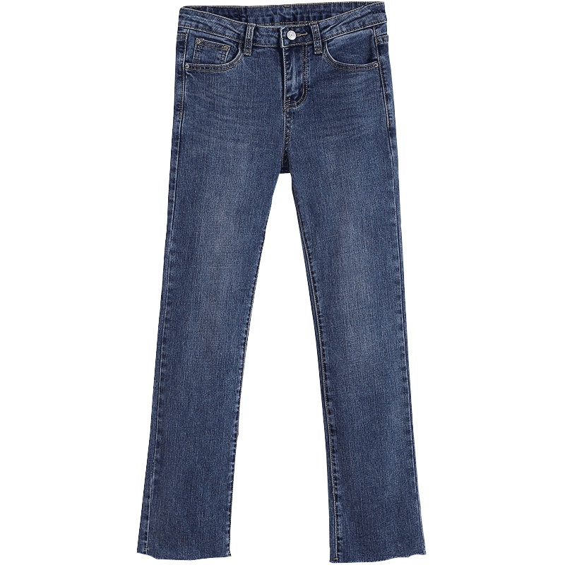 SH苼荟微喇牛仔裤女高腰2019秋季显瘦弹力九分裤泫雅同款超火百搭裤子sh2562