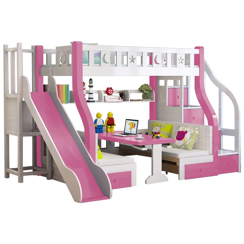爱家生活上下床全实木高低床子母床上下床儿童床双层上床下桌组合