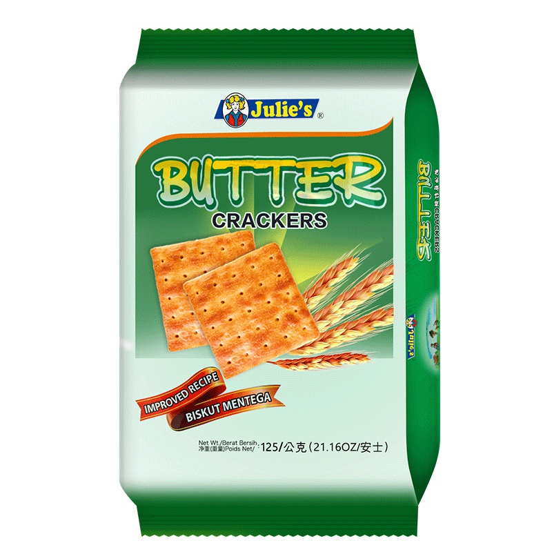 马来西亚进口julies茱蒂丝奶油苏打饼干125g咸味孕妇零食随身便利装装