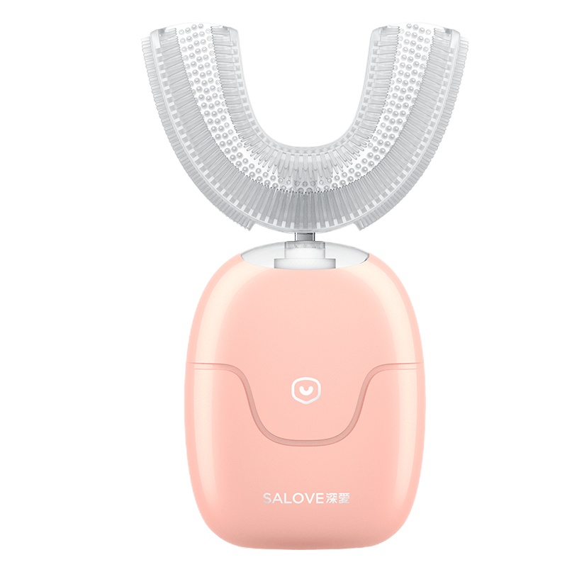 [买就送牙膏]深爱懒人全自动U型电动牙刷成人男女情侣充电式声波美白洁牙神器-标准流金粉