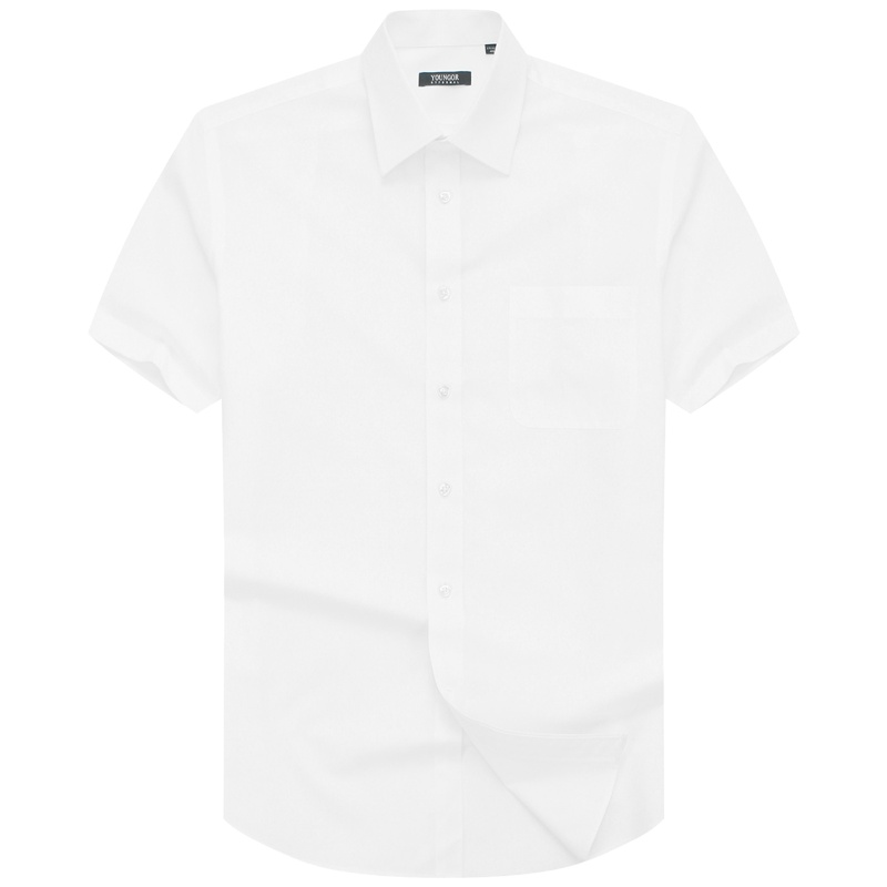 雅戈尔短袖衬衫夏季新款官方男士潮流商务休闲白色免烫衬衣男9485