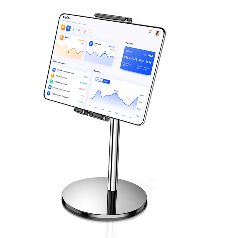 邻家-圆形桌面伸缩平板支架-白色 自由升降 角度任调 合金材质 重心稳固不倾倒 不下坠不松动(1)
