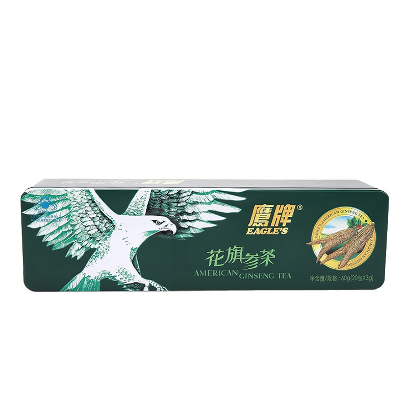 鹰牌(PRO&EAGLE) 花旗参茶铁盒装 60g(3g/袋*20包)西洋参茶 配有手提袋