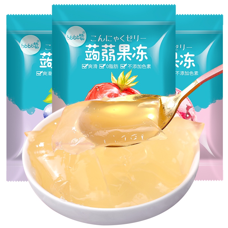 比比赞蒟蒻果冻零食魔芋布丁网红休闲食品果汁果冻240g
