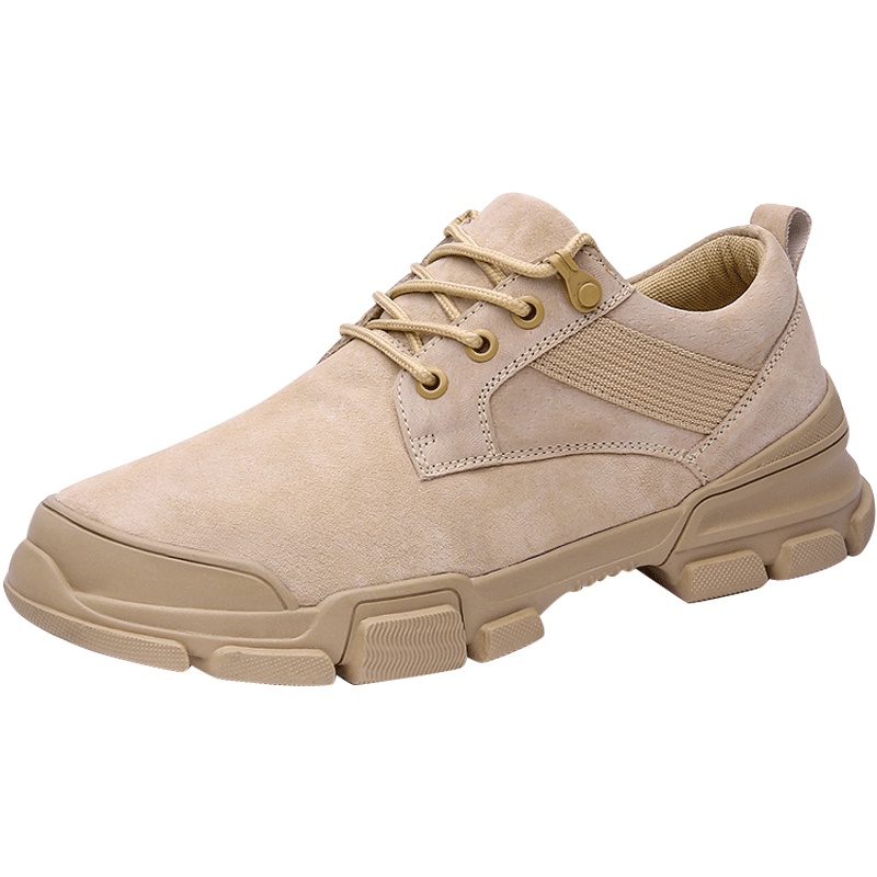 JEEP吉普 工装鞋男士低帮英伦百搭鞋子潮流时尚大头休闲皮鞋韩版男鞋6502