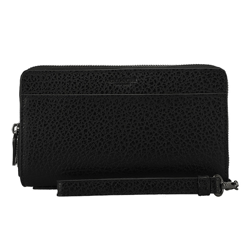 COACH 蔻驰 男士钱包手包 黑色皮质大号手包钱包