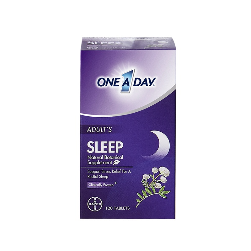[美国进口无褪黑素]拜耳oneaday复合舒压助眠睡眠片纯植物无褪黑素120粒