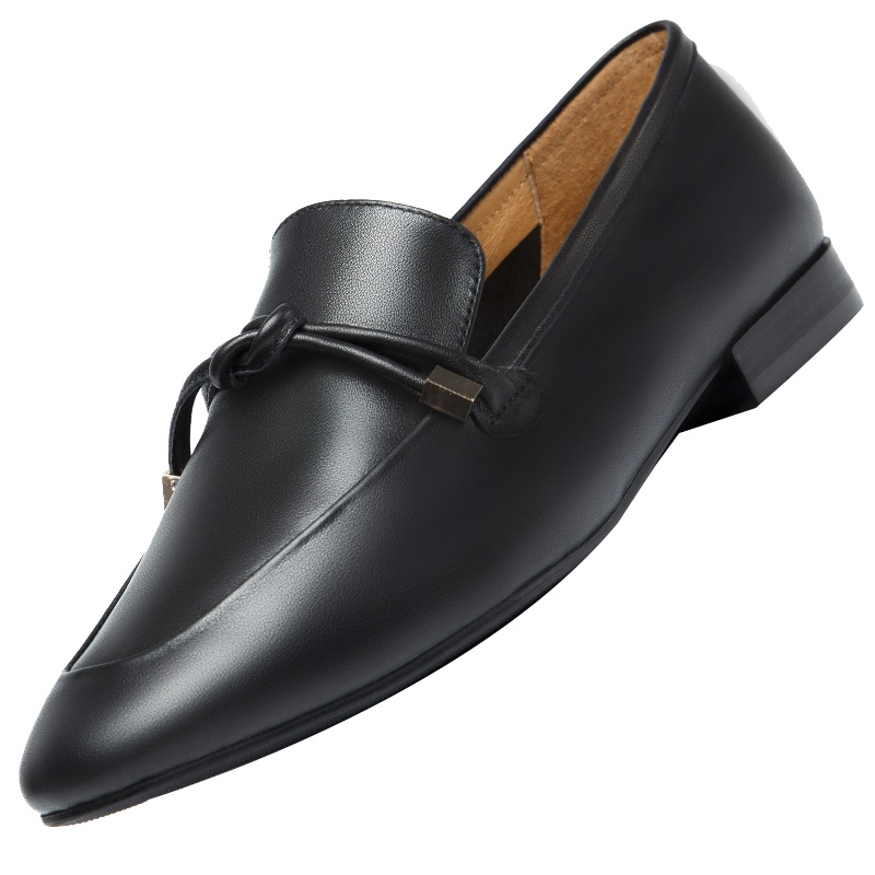 奥康女鞋乐福鞋女平跟蝴蝶结单鞋复古舒适鞋子