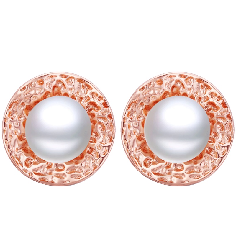 佰色传情纯银高级感耳环女气质网红淡水珍珠耳饰新款潮耳钉