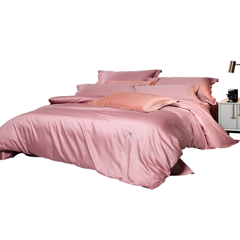 罗莱家纺床上用品春夏全棉简约床单被套双人床四件套小戏精夏