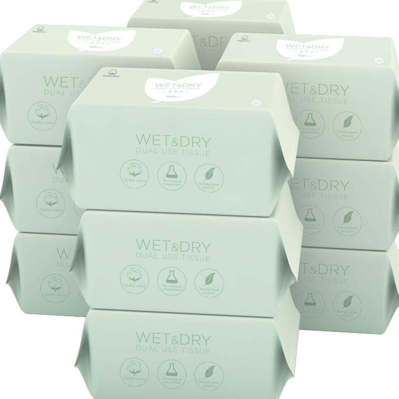 棉花秘密干湿两用巾新生儿棉柔巾宝宝手口非湿巾清洁14*20cm 100抽12包