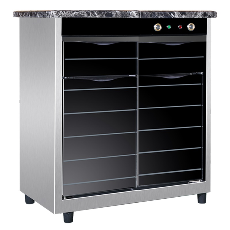 而派450L 豪华幻彩黑大理石茶水消毒柜商用 多功能配餐柜 酒店餐饮包厢大厅客厅办公室碗碟杯子茶具消毒碗柜立式双门家用