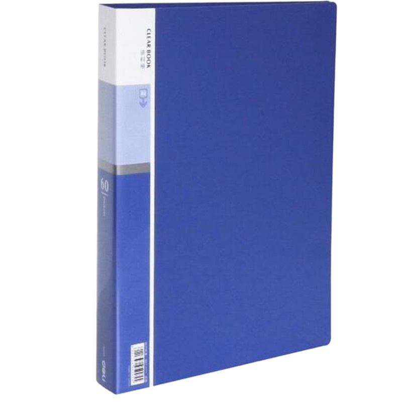 得力 5005 插袋文件册资料册 活页文件夹 蓝色 A4/60页