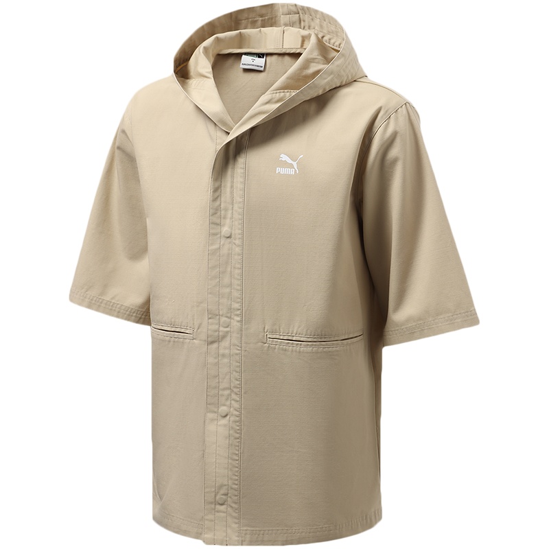 PUMA彪马男装运动服休闲梭织连帽短袖外套