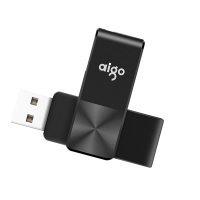 爱国者(aigo)U266 16G 电脑U盘 360°旋转防护U盘 CD纹防滑设计 黑色