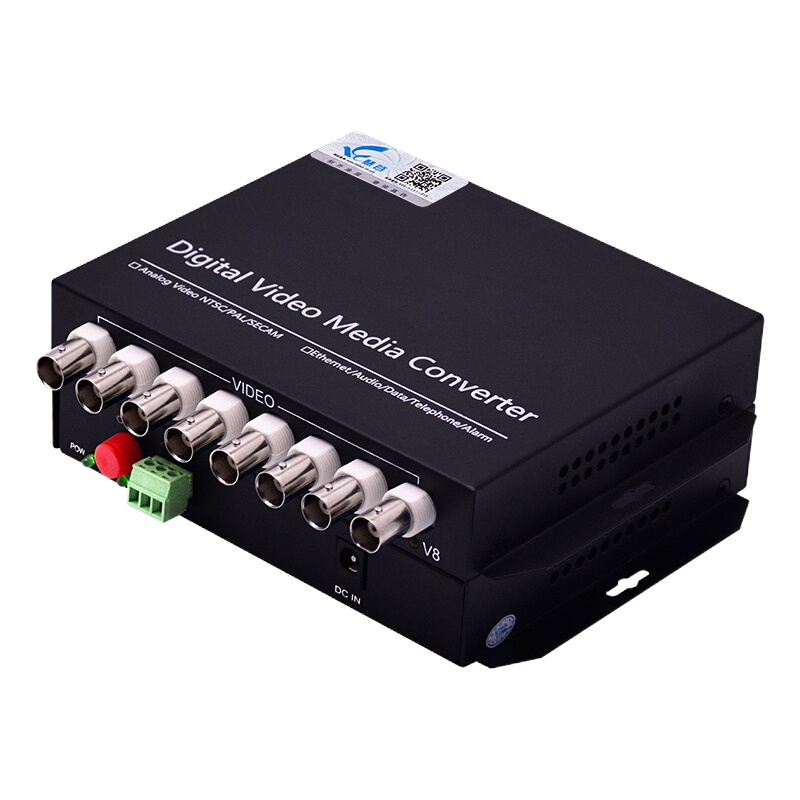 慧谷 网络光端机 8路视频带1路反向485数据 130W(720P-960P)(对)