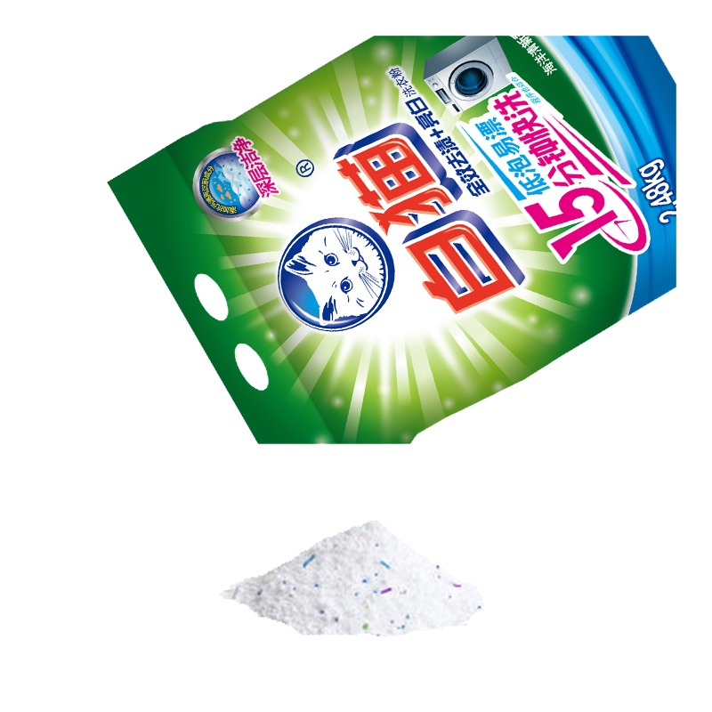 白猫 全效去渍+亮白无磷洗衣粉2480g 亮白亮彩 全家皆宜