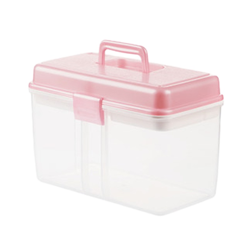 WQMD茶花家用双层小医药箱多用收纳箱颜色随机(2605)